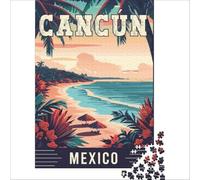 Cancún in Mexico Puzzles 1000 pièces | puzzle en écoutant de la musique un passe temps relaxant avec vos titres préférés en fond pour une soirée calme38x52cm