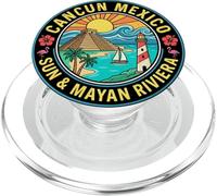 Cancun Mexico Souvenir de Voyage Rond Cadeau Touristique PopSockets PopGrip pour MagSafe