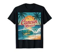 Cancun Mexico Sunset Beach Palm Trees Ocean View Family Trip T-Shirt