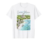 Cancun Mexique Pyramide Beach Tropical Voyage Souvenir T-Shirt