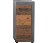 CancunIndy Meuble de rangement pour salle de bain, 1 porte, imitation chêne, vieux bois.