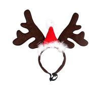 Canda De Noël pour animaux de compagnie - Chapeau à cornes de renne, couvre-chef de costume de père Noël pour chiens, bonnet festif léger doux | Chiens pour fêtes de vacances Antlers Photoshoots Inve