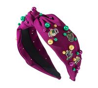 Canda del Mardi Gras - Accessoire pour cheveux avec défilé de carnaval noué, accessoire pour cheveux bijou large | Canda pour les nuances de strass pour perles de strass, bande Mardi Gras in colo