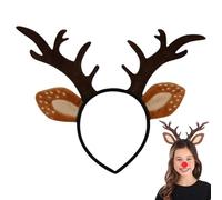 Canda Pour Ancêtres Pour Rennes Pour Adultes - 21,3 x 23,9 cm CONSTRUIT PLUSH Doux, Oreilles De Feutre, Coupe Élastique, Vêtements De Fête Léger | Accessoire De Fête De Noël Pour Femmes, Hommes