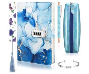 Candcamp Journal intime secret avec serrure, carnet de notes avec stylo, marque-page, trousse à crayons et bracelets - Cadeaux pour enfants de 6 à 12 ans