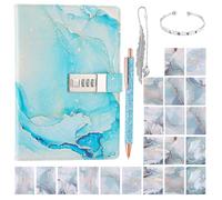 Candcamp Journal secret avec verrou pour filles, journal bleu pour enfants, carnet de notes avec bracelet, stylo, marque-page, papier Washi