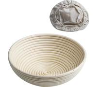 CANDeal Ø 22 cm Panier de fermentation rond avec insert en lin - Le panier de fermentation idéal pour la pâte à pain, en roseau naturel Peddigrohr