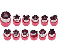 CANDeal 12 pièces emporte-pièces légumes, Cookie gâteau emporte-pièces fruits en acier inoxydable, Set d'emporte-pièces biscuits/gâteaux pour gâteau, biscuit, sushi, fruits