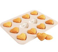 CANDeal 12 trous en forme de cœur Plaque à pâtisserie Madeleine, Mini moule à muffin, Moule à gâteau de spécialité, revêtement anti-adhésif