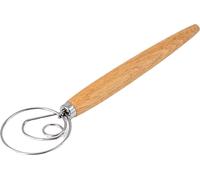 CANDeal 13 pouces Danois Fouet Acier Inoxydable Fouet Style Néerlandais Pâte à pain Mixeur à main manche en bois Cuisine Outils De Cuisson Du Pain Et Accessoires (Crochet Simple)