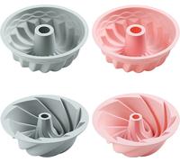 CANDeal 15cm Moule à kouglof silicone 4 pièces Moule à kouglof réutilisable Moules à muffins Cupcake Moule à gâteau Kouglof