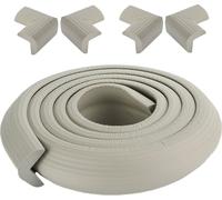 CANDeal 2 mètres de protection de bord de fil rayé et 4 x protections de coin, mousse de haute densité premium bébé outil ménager de protection pour table, banc et autres meubles de maison - Gris