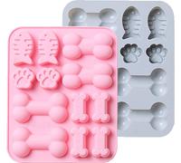 CANDeal 2 pcs Patte De Chien Et Os Et Poisson Moules En Silicone, Moules En Silicone Antiadhésifs De Qualité Alimentaire Pour Chocolat, Bonbons, Gelée, Glaçons, Friandises Pour Chiens