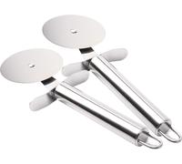 CANDeal 2 pièces coupe-pizza Sterling-Serie, Roulette à pizza en acier inoxydable de haute qualité, Pizza Cutter avec poignée ovale pour un maniement agréable, avec protection des doigts et anneau de