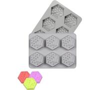 CANDeal 2 pièces moules à savon en silicone 3D en forme d'abeille, moules en silicone hexagonaux en nid d'abeille pour savons faits maison, gâteaux en gelée de chocolat