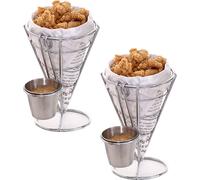 CANDeal 2 stuck housse frites debout buffet cônes snacks stand d'exposition paniers à frites, cônes snacks poulet frit frites support alimentaire