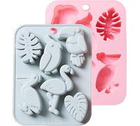 CANDeal 3D Oiseaux Et Feuilles Moules à Gâteau Fondant Moule en Silicone Pour Décorer Les Gâteaux, Pralines, Résine, Argile, Lot de 2