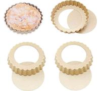 CANDeal 4 moules à quiche de 10cm avec fond élévateur pour quiches/tartelettes,revêtement antiadhésif