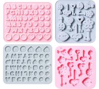 CANDeal 4 pcs Clé Et Boutons Moule à Gelée en Silicone, Moules Pour Gâteau Au Chocolat, Fondant, Bonbons, Argile, Cupcake, Bougie, Baptême