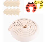 CANDeal 5 mètres de protection des bords en forme de L et 8 x kit de protection des coins, mousse haute densité premium bébé outil ménager de protection pour table, banc et autres meubles de maison - 