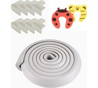 CANDeal 5 mètres de protection des bords en forme de L et 8 x kit de protection des coins, mousse haute densité premium bébé outil ménager de protection pour table, banc et autres meubles de maison - 