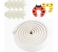 CANDeal 5 mètres de protection des bords en forme de L et 8 x kit de protection des coins, mousse haute densité premium bébé outil ménager de protection pour table, banc et autres meubles de maison -