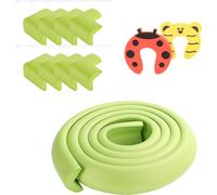 CANDeal 5 mètres de protection des bords en forme de L et 8 x kit de protection des coins, mousse haute densité premium bébé outil ménager de protection pour table, banc et autres meubles de maison -