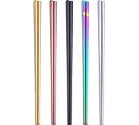 CANDeal 5 paires de baguettes en acier inoxydable 304 Réutilisables