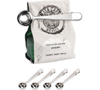 CANDeal 5 pièces en acier inoxydable pince cuillère à mesurer,Clip cuillère multifonction cuillère à mesurer clip de fermeture de sachet de café doseur de café,pour café,thé lait en poudre,flocons d'a