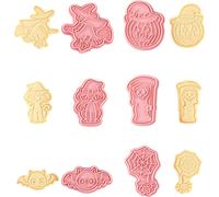 CANDeal 6 Pcs Emporte-pièces Halloween, Emporte-pièces Halloween Et Tampon Avec Presseur, Citrouille, Fantôme, Chat, Chauve-souris, Araignée, Sorcière, Emporte-pièces 3D, Décoration De Gâteau, Tampon