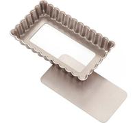 CANDeal 7 pouces Moule à tarte rectangulaire Avec Fond Libre Amovible, Antiadhésif, Moule à Quiche Allongé Pour Four Et Friteuse à Air Chaud, Autocuiseur