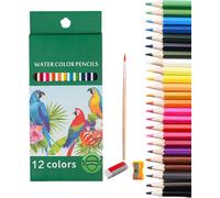 CANDeal 72 crayons de couleur aquarelle, pinceau inclus, différentes couleurs, épaisseur 3mm (12 couleurs)