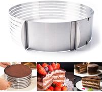 CANDeal Acier inoxydable Gâteau 16-20cm Ring Cutter Layer Gâteau Slicer Mousse Découpe Gâteau Inoxydable