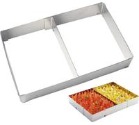 CANDeal Cadre à gâteaux/pizzas avec diviseur, longueur et largeur réglables, acier inoxydable, argenté