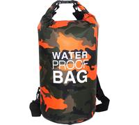 CANDeal Camouflage sac étanche à sec, sac à dos léger Roll Top Dry Storage pour le kayak, la plage, le rafting, le bateau, la randonnée, le snowboard, la natation, le camping et la pêche (Orange,5L)