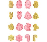 CANDeal Ensemble de 8 emporte-pièces 3D en plastique pour le Père Noël, le renne, le flocon de neige, le sucre d'orge, l'élan, le bonhomme de neige, pour les enfants, à utiliser dans la cuisine