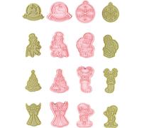CANDeal Ensemble de 8 moules à biscuits Pour Noël, Tampon à biscuits 3D Avec Tampon, Père Noël Et Cadeau, Cerf Milu, Arbre de Noël, Ange, Père Noël en pain d'épice, Flocon de neige, DIY Pâtisserie
