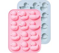 CANDeal Lot de 2 mini moules en silicone pour canards en caoutchouc Pour chocolat, bonbons, oursons en gélatine, gelée, glaçons, argile polymère, crayons de couleur fondus
