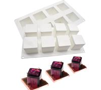 CANDeal Lot de 2 moules à gâteaux à mousse en silicone Moules à bonbons, Mini Petit pour tasses, cuire des gâteaux pour Rubik's Cube Gâteaux au chocolat et à la truffe