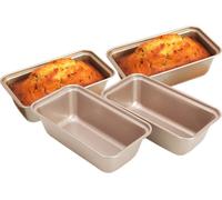 CANDeal Mini 6 pouces / 15,5cm Moules à pain, set de 4, acier carbone,antiadhésif, or