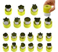 CANDeal Mini Cookie Cutter Set 20 Pièces Pour Enfants Cutter Légumes Et Fruits Forme Tampon Différentes Formes Et Tailles Acier Inoxydable