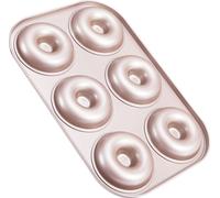 CANDeal Moule à beignets antiadhésif à 6 empreintes, Pour des beignets individuels de 8,9 cm ou des friandises cuites au four, Moule à mini bagels à 6 empreintes pour le four