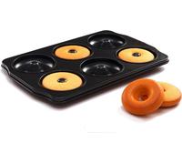 CANDeal Moule à beignets antiadhésif avec 6 cavités Pour cuire des beignets ou des friandises cuites au four en taille complète 8.7cm, Acier au Carbone Ustensiles de Cuisine Pour Four