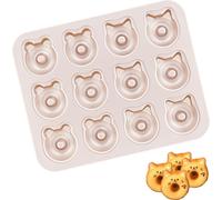 CANDeal Moule à Gâteau Madeleine Avec Chat De Cartoon Et Panda Pour 12 Tasses, Plaque à Gâteau Cannelée Avec Revêtement Antiadhésif, Moule à Gâteau Biscuits-Cupcake-Muffin