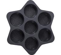 CANDeal Moule à petits pains pour hamburgers en silicone à 7 alvéoles, plaque de cuisson anti-adhésive, moule à pain rond
