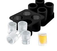 CANDeal Moule en silicone pour verre à shot en résine et verre à whisky congelé 9 cm x 9 cm, moules de fabrication de tasses comestibles, moules à glace, moules à gâteaux cannelés (2-Pack)