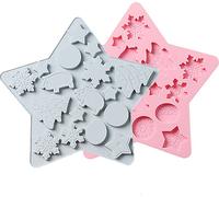 CANDeal Moules de Noël en silicone, Moules à gâteaux en chocolat antiadhésifs, Sapin de Noël 3D, Étoiles, Cochons Et Biscuits de Neige, Kit de Pâtisserie DIY Bonbons de Noël-Fondant Pour Outils de Cui