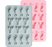 CANDeal Moules En Silicone Pour Les Bonbons, Hippocampes Et Homards, Moules à Chocolat En Caoutchouc Antiadhésif, Moule à Glaçons En Silicone Pour Fondant, Bijoux, Décoration De Gâteaux, Mini-Savon