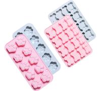 CANDeal Paquet De 4 Moules En Silicone De Patte De Chien Et D'Os, Moules En Silicone Antiadhésifs De Qualité Alimentaire Pour Le Chocolat, Les Bonbons, La Gelée, Les Glaçons, Les Friandises Pour Chien