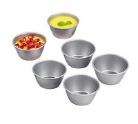 CANDeal Paquet de 6 Moules à Pudding, Moules Anti-adhésifs Pour Moules à Muffins Dariole en Acier au Carbone, œufs, Moule à Tarte, Cuvettes, Bassins Pour la Cuisine en Bricolage